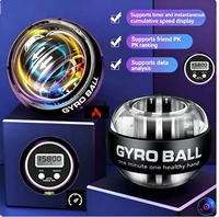 Balle de poignet personnalisée sans LED, résistance réglable, gyroscope, exerciceur d'avant-bras, balle gyroscopique personnalisée avec logo pour l'exercice des mains