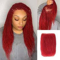 Cheveux humains QVR abordables, afro crépus en vrac, couleur bordeaux 99J pour tresses et dreadlocks