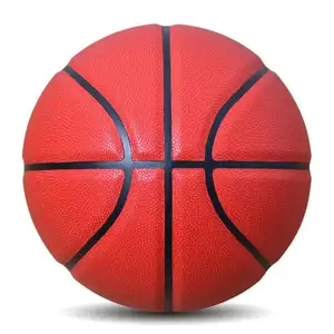 Лидер продаж, профессиональный высококачественный продвинутый пользовательский кожаный белый красный баскетбольный мяч с черным каналом по низкой цене для наружного использования