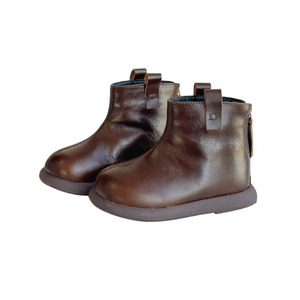 Meisjeslaarzen Winter Plus fluwelen kinderprinses leren laarzen Jongens lederen Martins Babykatoenen laarzen met zachte bodem Tide - Product Image 1