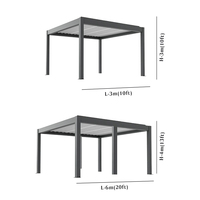 Luxuriöse Moderne Garten-Pergola Motorisierte Bioklimatische Pulverbeschichtete Aluminium Umweltfreundliche Terrassenüberdachung Outdoor-Lamellenpergola