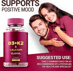 Gomitas de Vitamina D3 K2 con 10000 UI y Calcio 100mg - Vitamina D3 para Adultos - Vitamina K2 MK7 100mcg - Suplemento de Vitamina <span class=keywords><strong>D</strong></span> - Product Image 5