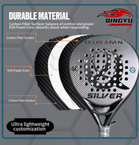 Nhà Sản Xuất Chuyên Nghiệp Biểu Tượng Tùy Chỉnh Tripod Hình Dạng Cầu Sợi Carbon Pala De Mái Chèo Padel Vợt <span class=keywords><strong>2025</strong></span> Tennis Padel Bóng Vợt - Product Image 4