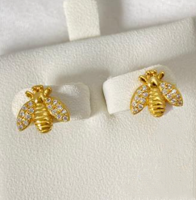 Giảm giá đồ trang sức hợp thời trang đinh tán môi trường không gây dị ứng Nickel miễn phí 18K mạ vàng Ong Bông Tai - Product Image 6