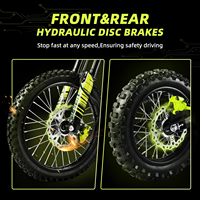 Moto tout-terrain électrique EM5 Pro 5600W 52MPH 60 miles d'autonomie 60V 27Ah Pneus 17''14'' Double suspension Freins hydrauliques IPX6