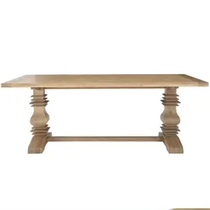 Высокое качество 8-10-12 мест большой прямоугольный дубовый Твердый Деревянный винтажный обеденный стол дизайны