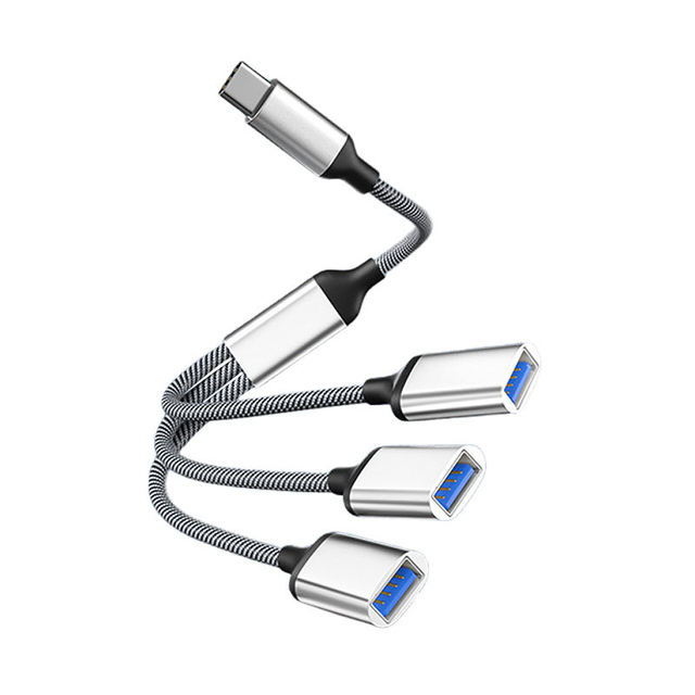 Multi Function USB C OTG Adapter PD 100W Fast Charging Nylon Braided Cable for Projector Microphone U Disk Laptop Tablet