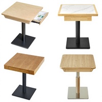 Tables à manger avec tiroirs, tables en bois massif sur mesure pour la restauration commerciale, les restaurants de restauration rapide, les tables carrées de petite taille, les tables en dalle de roche