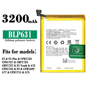 BLP631 A77 A75S F3S <span class=keywords><strong>แบ</strong></span><span class=keywords><strong>ต</strong></span>เตอรี่โทรศัพท์มือถือ F3 3115mAh สำหรับ F3 <span class=keywords><strong>OPPO</strong></span> <span class=keywords><strong>F5</strong></span>เยาวชน A77 A77M T A75 <span class=keywords><strong>F5</strong></span> A73 A75 - Product Image 3