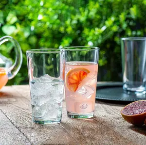 Tasses en verre de jus en verre de tasse de bière haute de Base lourde claire pour la promotion en vrac verres à boire transparents de 16oz