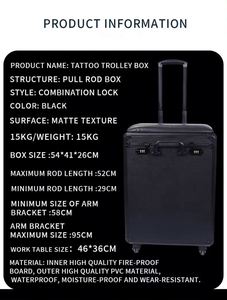 Caja de tatuaje de barra de dibujo de alta capacidad, soporte de <span class=keywords><strong>brazo</strong></span> capaz de doble propósito, Maleta portátil, bolsa de carrito de tatuaje, herramientas de artista, almacenamiento Cas - Product Image 6