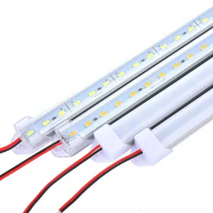 LED5730白色U字型アルミ溝ストリップライトSMD57305050 72D12V 24VLED透明白色シェル照明ストリップ