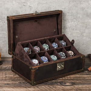 Hộp đựng đồng hồ da cao cấp <span class=keywords><strong>10</strong></span> ngăn, hàng có sẵn, làm thủ công, trưng bày bộ sưu tập CF1215 - Product Image 4