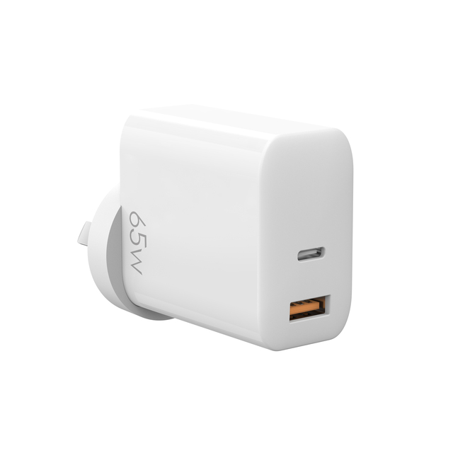 65w AU Standard Usb Charger Gan Dual Port Wall Adapter 1A1C Multi Fast Charger for Office Home