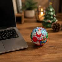 Vente en gros de balles de sport en mousse PU de 6,3 cm, jouet de Noël, Père Noël, pain d'épices, avec logo personnalisé pour enfants et adultes, cadeau OEM, marque JK