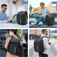 Grands sacs à dos pour ordinateur portable intelligents, sacs de cabine professionnels pour hommes, sacs de voyage avec port de charge USB, poche antivol, tissu polyester imperméable