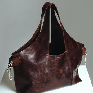 Bolso de Hombro de Cuero PU Retro Personalizado, de Diseño Simple, con Doble Correa, para Uso Diario, Tamaño Grande, para Compras - Product Image 1