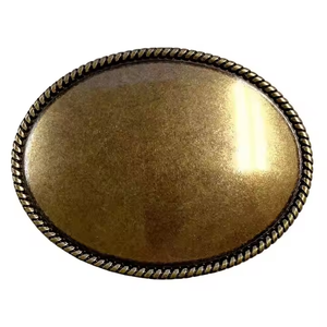 Cinturón Concho de latón antiguo para hebilla, grabado de borde de cuerda de estilo occidental sólido, se adapta a cinturón ancho, aleación de Zinc, cobre, hierro cuadrado - Product Image 2