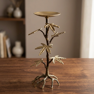 Support pour bougies chauffe-plat en forme de feuilles avec motif arbre, décoration d'intérieur durable - Product Image 4