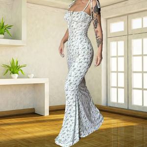 Viviblook ชุดเดรสลำลอง Z623DS02สำหรับผู้หญิง, ชุดเดรสแม็กซี่พิมพ์ลายดอกไม้ลำลองใหม่ฤดูร้อน - Product Image 3