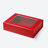 Boîte cadeau en carton rigide pliable avec logo personnalisé de luxe, fermeture magnétique et fenêtre transparente