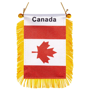 Drapeau de pays suisse imprimé double face de haute qualité Mini bannière à franges à accrocher à la fenêtre de la voiture - Product Image 3