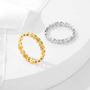 Personalized <b>Stainless</b> <b>Steel</b> <b>Ring</b> Women Fashion Hip Hop Full Dollar Symbol Design Colorfast Finger Accessories Fine Jewelry - Product Image 2