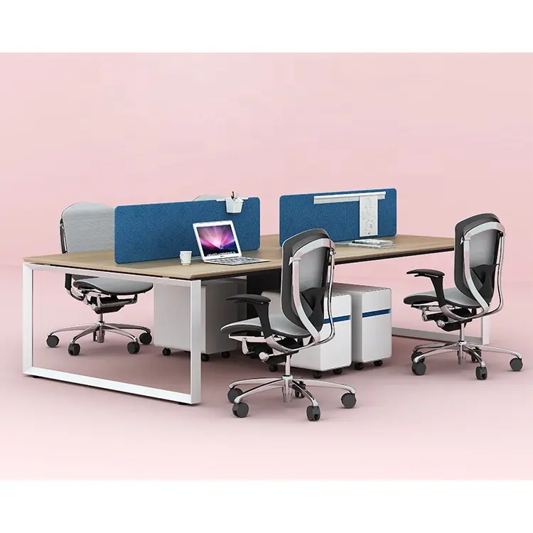 Moderne Spanplatte Büro tisch Schreibtisch 4-Sitzer Büro Schreibtisch Möbel für Büro