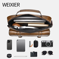 Sac à main pour homme WEIXIER, sac à bandoulière de grande capacité, sac à main simple pour homme, sac messager en PU imperméable et durable