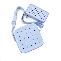 CHINFAI Sac bandoulière en silicone DIY avec breloques et sangle personnalisable, pochette en caoutchouc durable et lavable pour la plage et la piscine