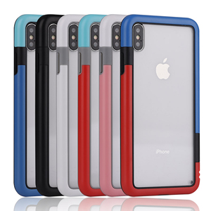 En stock <span class=keywords><strong>anti</strong></span> <span class=keywords><strong>chute</strong></span> double couleur acrylique transparent pour iphone X/XSM/XR - Product Image 1