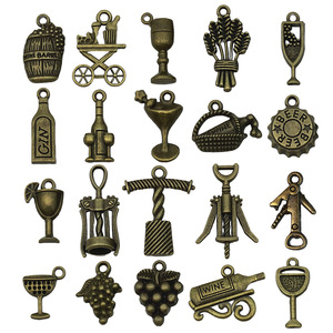 Pendentifs en alliage antique, série vin, formes variées, accessoires de bijoux DIY pour la fabrication de bracelets et colliers - Product Image 5