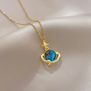 Starburst cielo estrellado que rodea la moda último Acero inoxidable chapado en oro circón colgante collar Unisex joyería de moda - Product Image 3