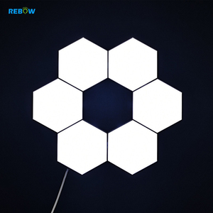 Rebow envío de la gota stock montado en la pared panal magnético cuántico blanco táctil DIY LED noche luces hexagonales - Product Image 5