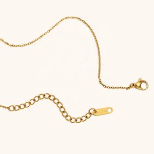 Dingran kalung liontin zirkon bintang delapan titik akrilik antiair grosir perhiasan berlapis emas baja tahan karat - Product Image 6