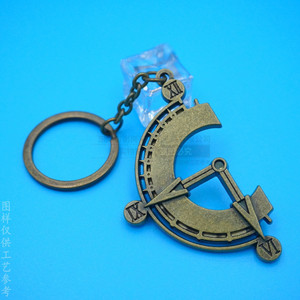 Llavero de anime con diseño de reloj de aleación de zinc y bronce, regalo para cosplay y coleccionistas - Product Image 1