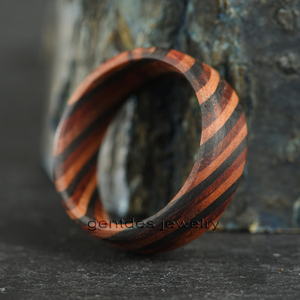 ジェントデス ジュエリー カスタマイズ可能なジュエリー 8mm 天然木リング 鉄木リング、レッドサンダルウッドリング、アフリカンブラックウッドリング メンズ向け - Product Image 4