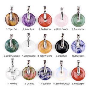 20mm ciambella di cristallo naturale semplice foro grande collana di cristallo ciondolo collana con ciondolo gioielli donna cristalli curativi gioielli - Product Image 2