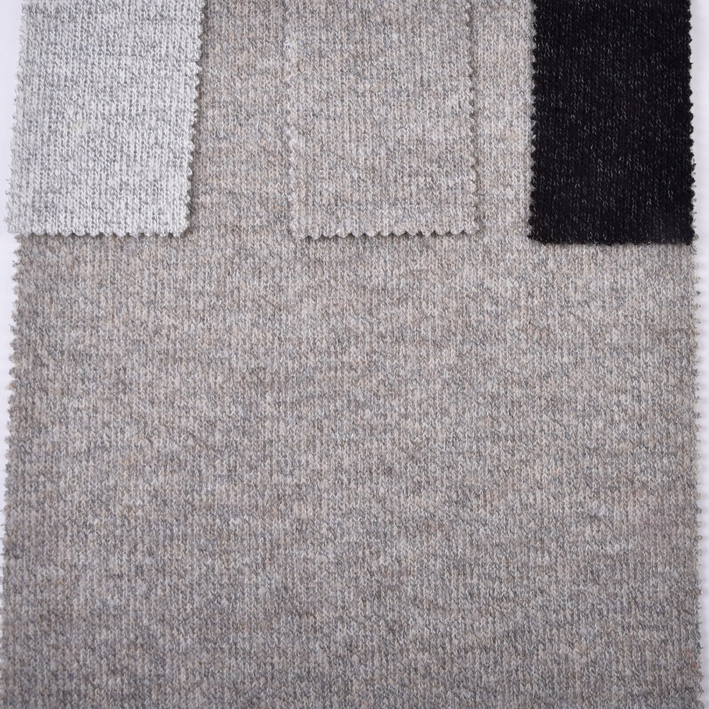 Wholesale Custom Design Solid Color Acrylic Polyester Nylon Wool Spandex Knit Soft Fabric for Coat