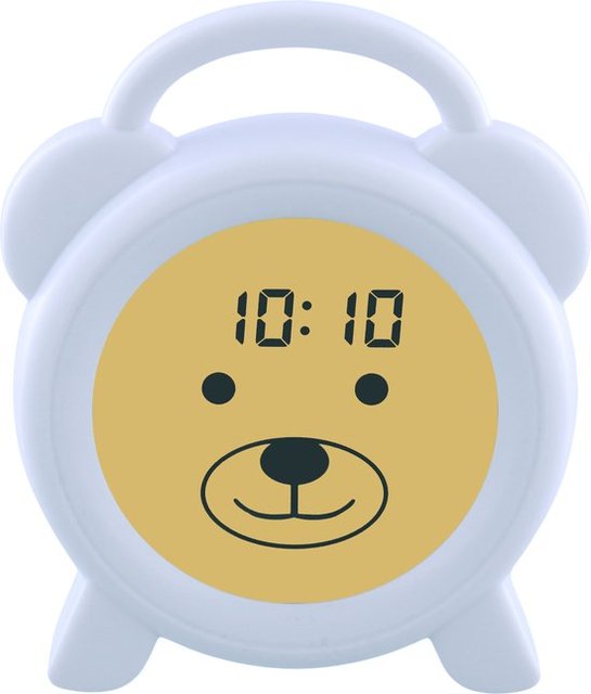 Children's Alarm Clock with Night Lamp and Alarm Clock - Sleep Trainer for Children-White - Bear