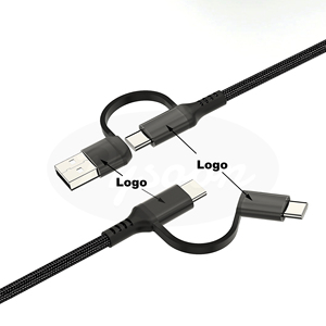 كابل متعدد الوظائف قابل للتخصيص 4 في 1 شحن سريع عالمي <span class=keywords><strong>USB</strong></span> من النوع C للطابعة والكمبيوتر باستخدام شعار مخصص - Product Image 3