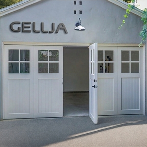 Portes <span class=keywords><strong>de</strong></span> <span class=keywords><strong>garage</strong></span> extérieures pliantes en accordéon en alliage d'aluminium et verre GELLJA, surface finie, garantie 5 ans - Product Image 1