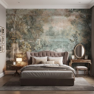 <span class=keywords><strong>Papel</strong></span> <span class=keywords><strong>Tapiz</strong></span> de Jardín Vintage Impermeable <span class=keywords><strong>Personalizado</strong></span>, Decoración de <span class=keywords><strong>Pared</strong></span> <span class=keywords><strong>para</strong></span> el Hogar, Mural de Paisaje de Jardín Pintado a Mano - Product Image 2