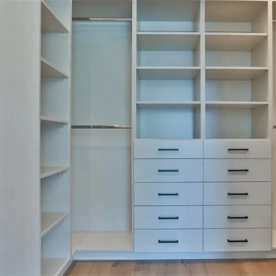 Mobiliário de luxo quarto caminhada no armário mdf guarda-roupa