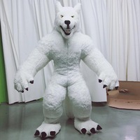 Fabricant Fourniture Personnalisée Réaliste Marche Mascotte Anime 2.2m Blanc Loup Arctique Costume Gonflable Animaux à Vendre