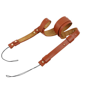 Camera Shoulder Strap Brown Cowhide Leather Vintage Artistic Style Double Protection Shockproof 8Kg Load Capacity - Product Image 3