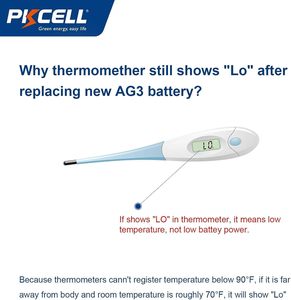 Pkcell <span class=keywords><strong>AG3</strong></span> 1.5V pin lithium <span class=keywords><strong>LR41</strong></span> 392 384 192 Nhiệt kế kỹ thuật số nút kiềm di động kim loại áo khoác 5 đếm Pin chính - Product Image 3