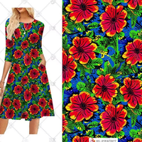 Tissu en rayonne imprimé numériquement, style batik, imprimé à la cire, pour robe femme, vêtements d'été