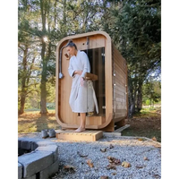 Sauna de Vapor Moderna para 2 Personas, de Madera Sólida, Forma Cúbica, para Exteriores, en Venta