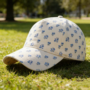 Gorra de Béisbol de 5 Paneles con Estampado Floral Azul – Gorra Trucker Ajustable para Estilo Urbano y Uso Diario - Product Image 6